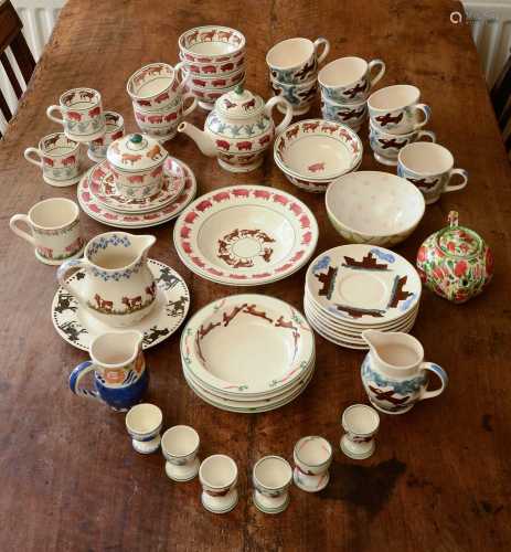 A collection of contemporary tea and dinner ware,