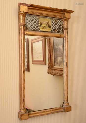 A small Regency-style giltwood pier mirror,