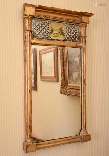 A small Regency-style giltwood pier mirror,