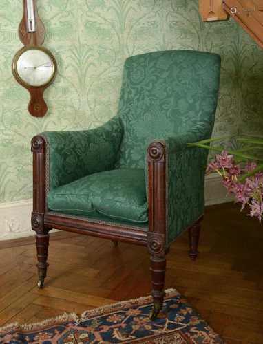 A William IV mahogany armchair,