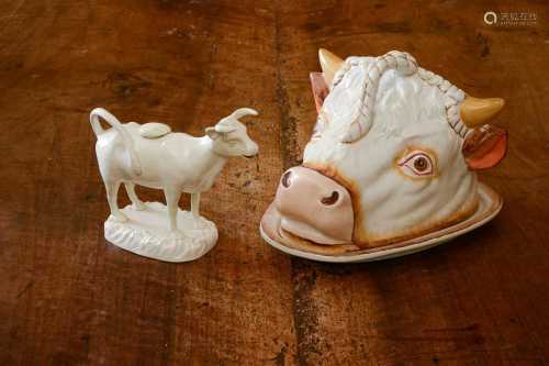 A Swansea creamware cow creamer,