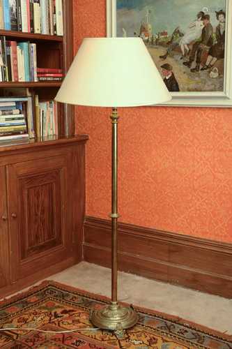 A brass standard lamp,