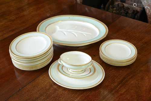 A Victorian Derby porcelain part dinner service,