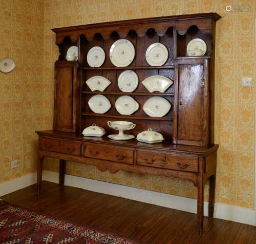 A George III provincial oak dresser,