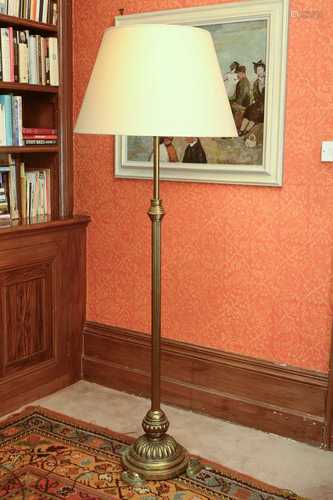 A brass standard lamp,