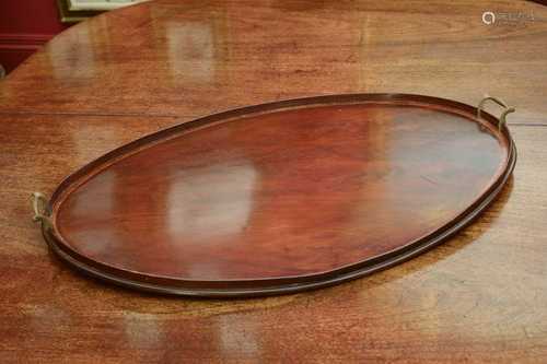 A George III mahogany oval tray,