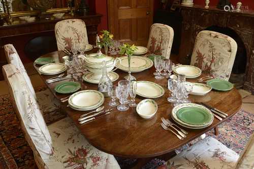 A large Reilly creamware part dinner service,