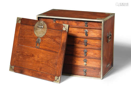 A RARE HUANGHUALI MEDICINE CHEST WITH DRAWERS, YAOXIANG Late...