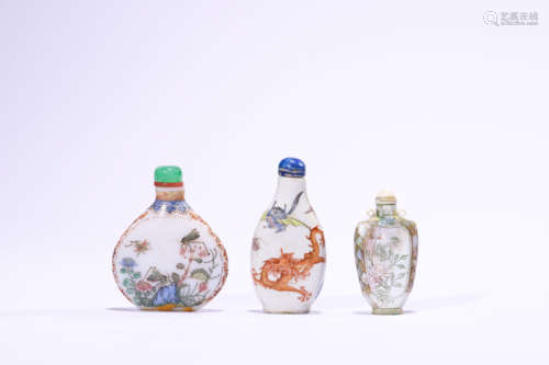 A Group of Three Snuff Bottles