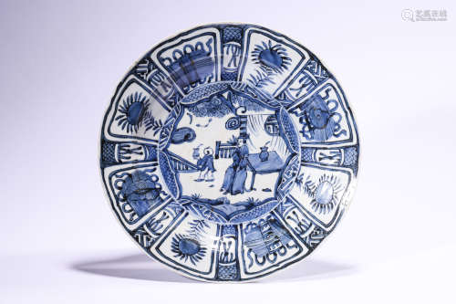 A Blue and White Kraak Dish