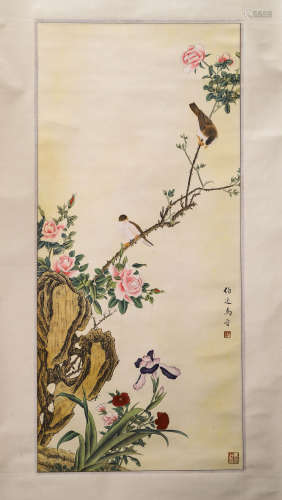 A Chinese Painting of Flowers and Birds, Signed Ma, Jin