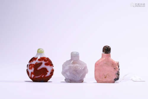 A Group of Three Snuff Bottles