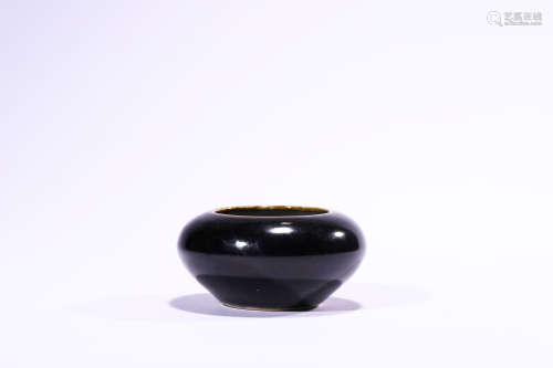 A Mirror Black Galzed Water Pot, Qing Dynasty