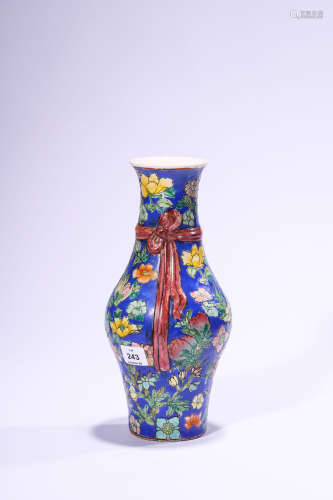 A Famille Rose Vase, Qing Dynasty Or Later