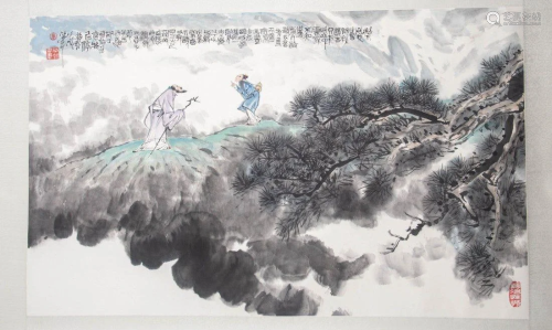 SHAN BO XIN FIGURES CHINESE PAINTING