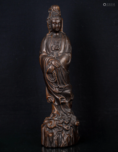 20TH CENTURY ROSEWOOD GUANYIN