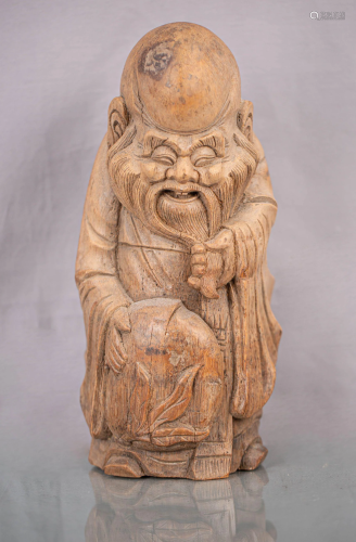 20 TH CENTURY BAMBOO GOD OF LONGEVITY