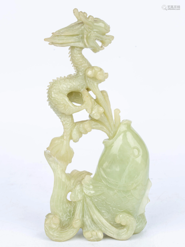 20TH CENTURY JADE CARVED ORNAMENT