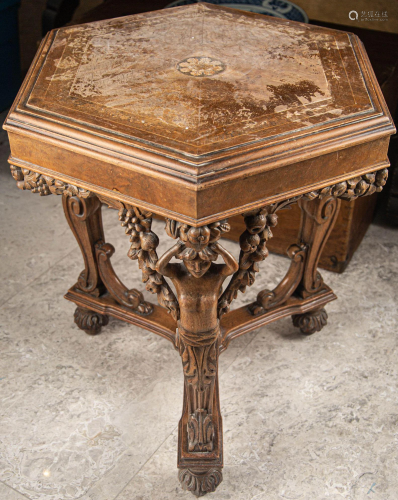 20TH CENTURY EUROPEAN CARVED TABLE