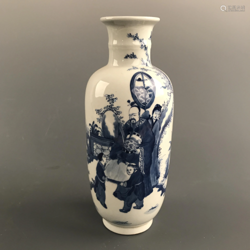 Chinese Blue-White Vase, Kangxi Mark