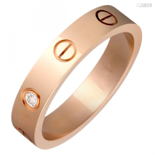 18 K / 750 Rose Gold Cartier Style Diamond Band Ring