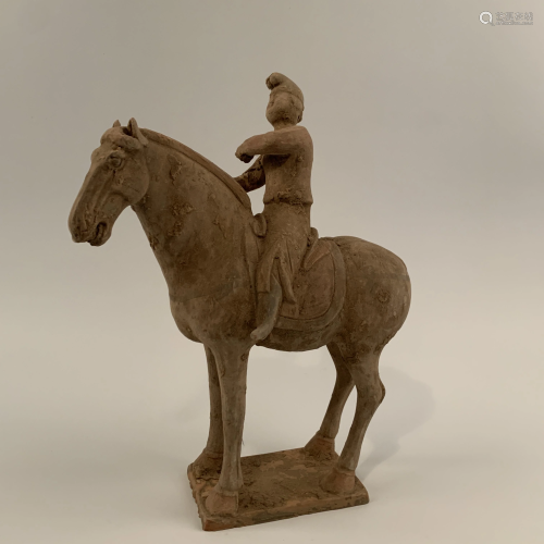 Chinese Pottery Figure Of a Man on a Horse