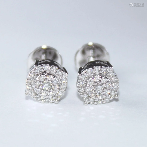 14 K / 585 White Gold Diamond Earring Studs