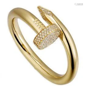 14 K Yellow Gold CARTIER Style Nail head Diamond Ring
