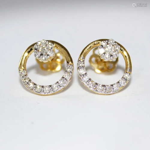 14 K / 585 Yellow Gold Diamond Earring Studs