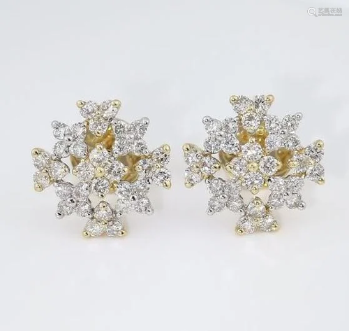 18 K / 750 Yellow Gold IGI Certified Diamond Earrings