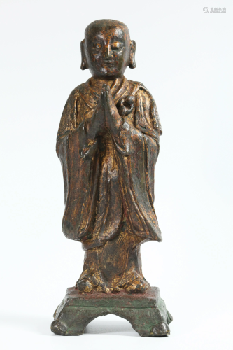 Chinese Ming Dynasty Bronze Buddhist Lohan Figure