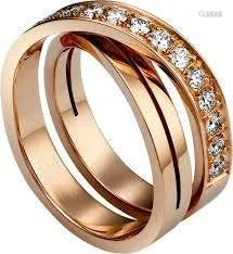 18 K / 750 Rose Gold CARTIER Style Diamond Ring