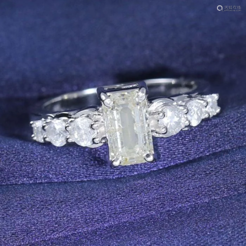 IGI Certified 14 K White Gold Solitaire Diamond Ring