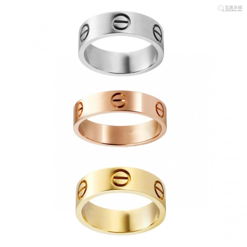 18 K / 750 Set of 3 Cartier Style Love Band Rings