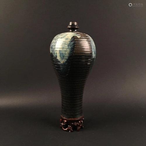 Chinese Jizhou Ware Glazed Meiping Vase