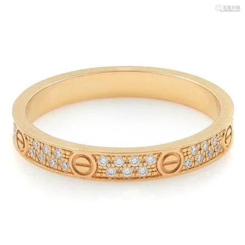 18 K Rose Gold CARTIER Style Eternity Diamond Band Ring