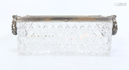 Russian Cut Glass; Faberge Silver Edge & Handles