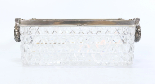 Russian Cut Glass; Faberge Silver Edge & Handles