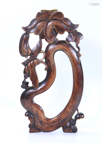 Chinese Qing Solid Hard Wood Plaque-Frame