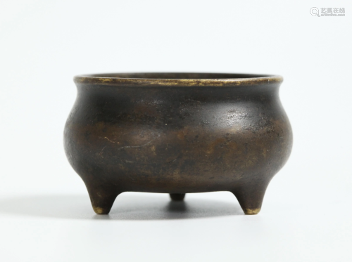 Chinese Qing Miniature Bronze Incense Burner