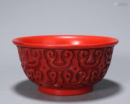 A Carved Cinnabar Lacquer BOWL 