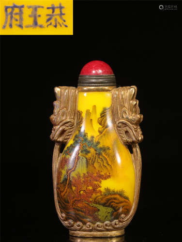 A CHINESE PEKING GLASS SNUFF BOTTLE