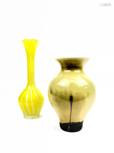 Two Art Deco Art Glass Vases