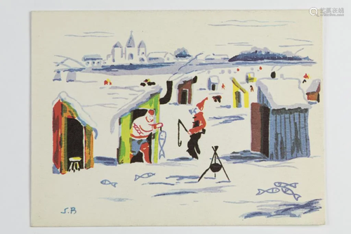 DRAWING OF AN ARCTIC SCENE BY S.B