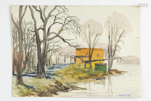 WATERCOLOR PAINTING OF A LANDSCAPE BY J. BOCKHOUT