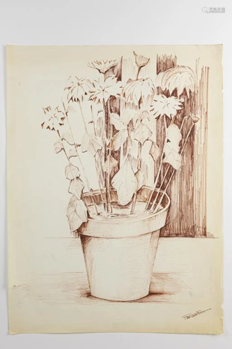 DRAWING OF A POTTED PLANT