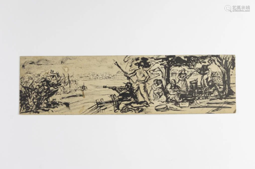 DRAWING OF A WAR SCENE