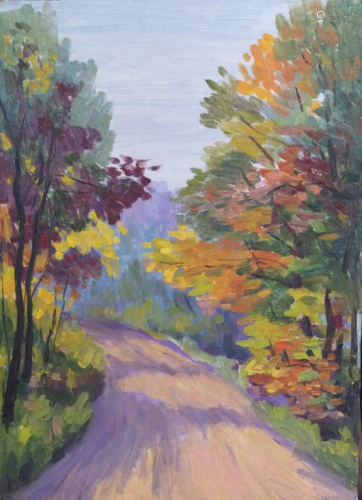 OIL PAINTING OF AN AUTUMN LANDSCAPE