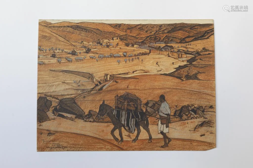 LANDSCAPE DRAWING OF TAZOULT, ALGERIA