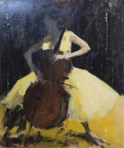 OIL PAINTING OF A CELLIST